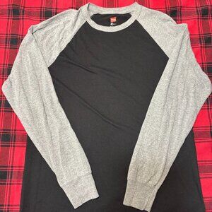 #14 black & grey long sleeves shirt-medium-Hanes X-TEMP-men's